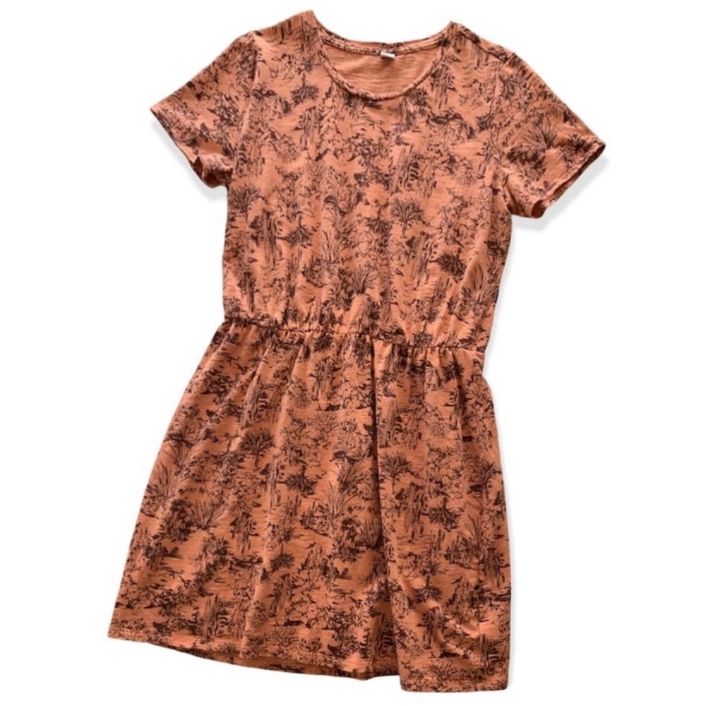 ๐ธ3/$25 Old Navy Slub-Knit Coral Cactus Print Relaxed Fit T-Shirt Dress, Size S - Picture 14 of 16